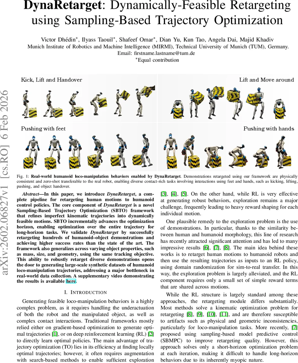 DynaRetarget: Dynamically-Feasible Retargeting using Sampling-Based Trajectory Optimization