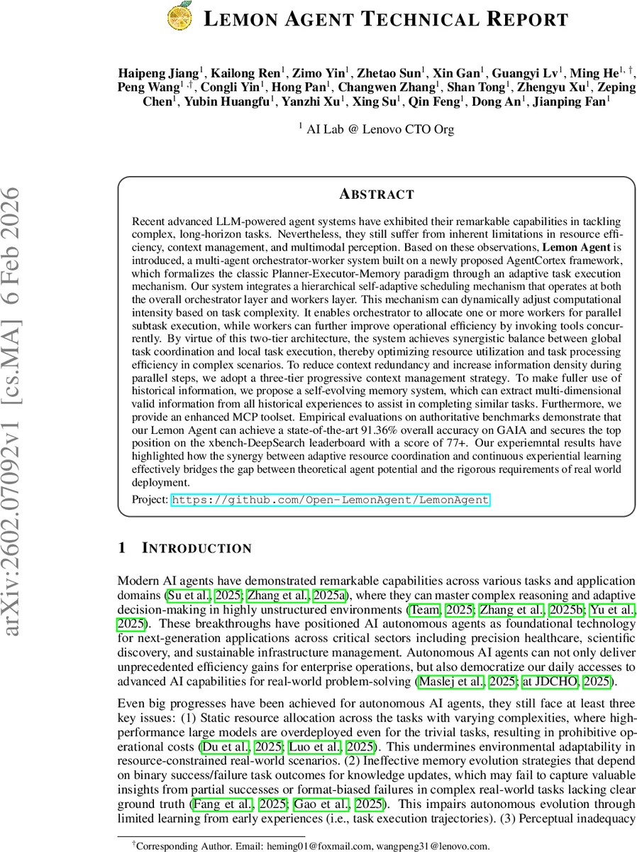 Lemon Agent Technical Report