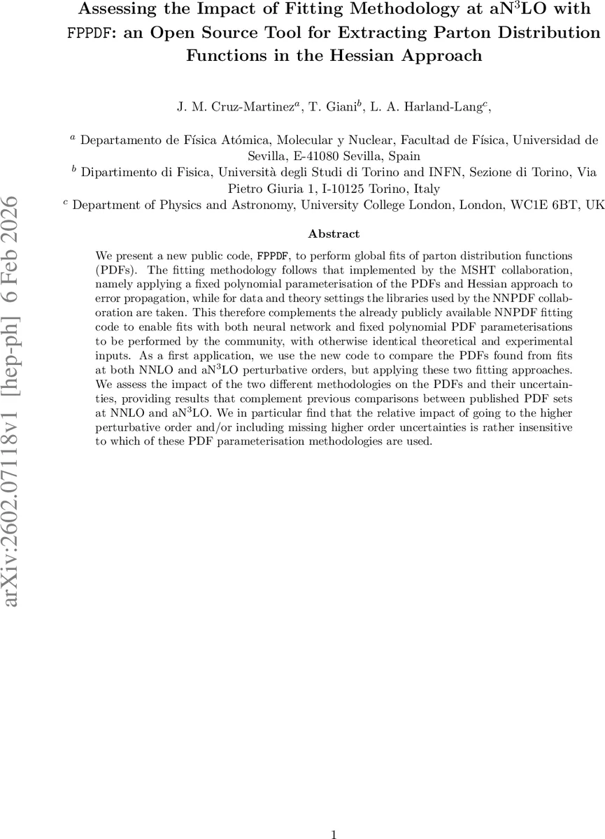 Assessing the Impact of Fitting Methodology at aN$^3$LO with FPPDF: an Open Source Tool for Extracting Parton Distribution Functions in the Hessian Approach