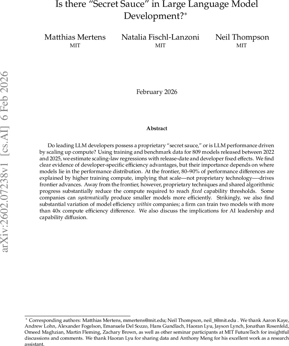 Is there "Secret Sauce'' in Large Language Model Development?