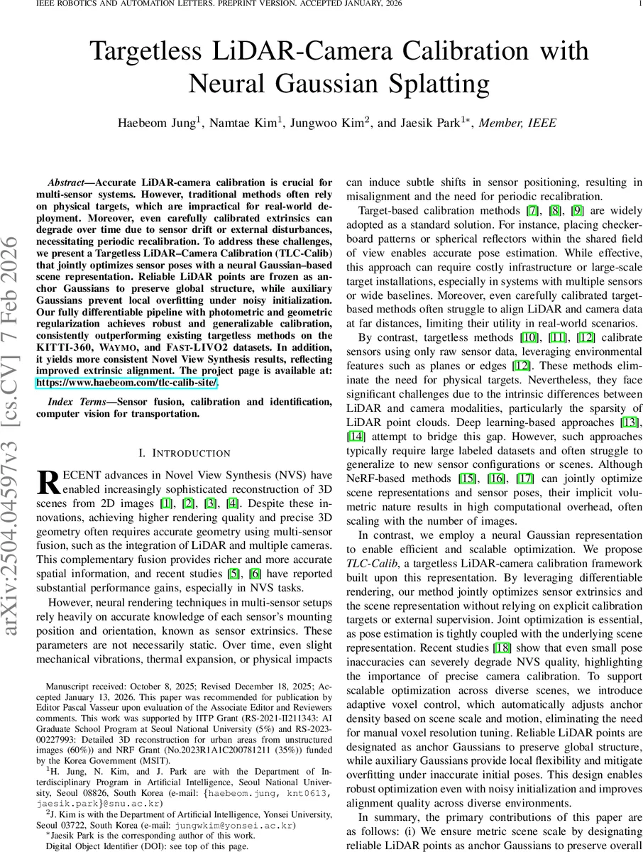 Targetless LiDAR-Camera Calibration with Neural Gaussian Splatting