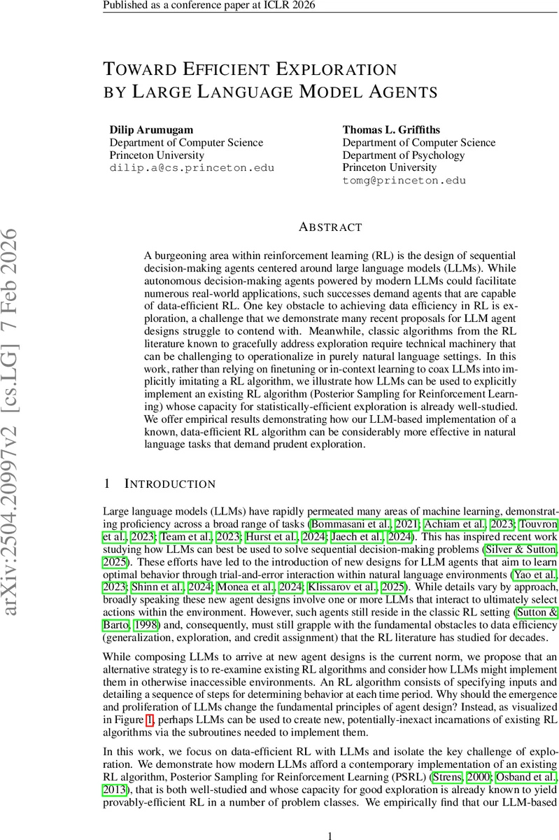 Toward Efficient Exploration by Large Language Model Agents