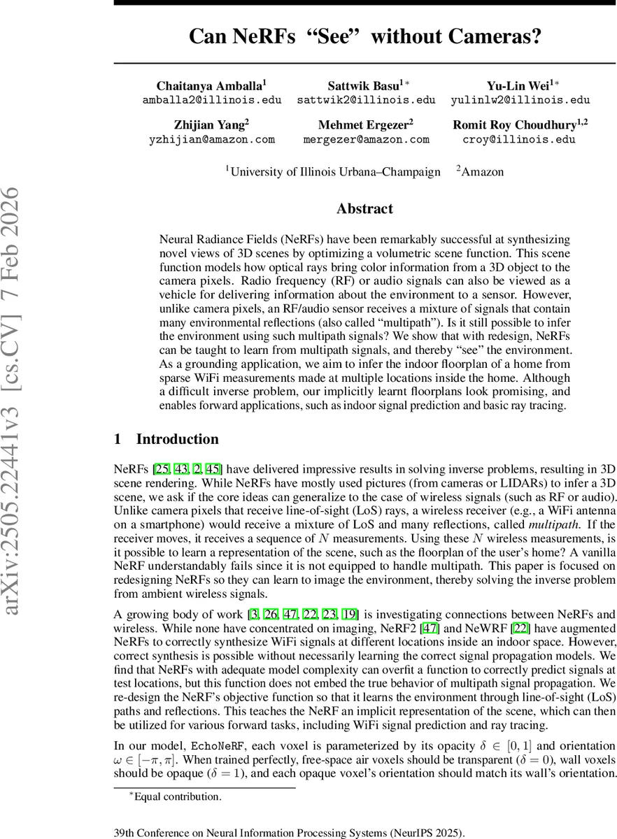 Can NeRFs See without Cameras?