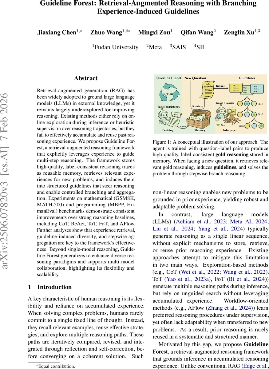 Guideline Forest: Retrieval-Augmented Reasoning with Branching Experience-Induced Guidelines