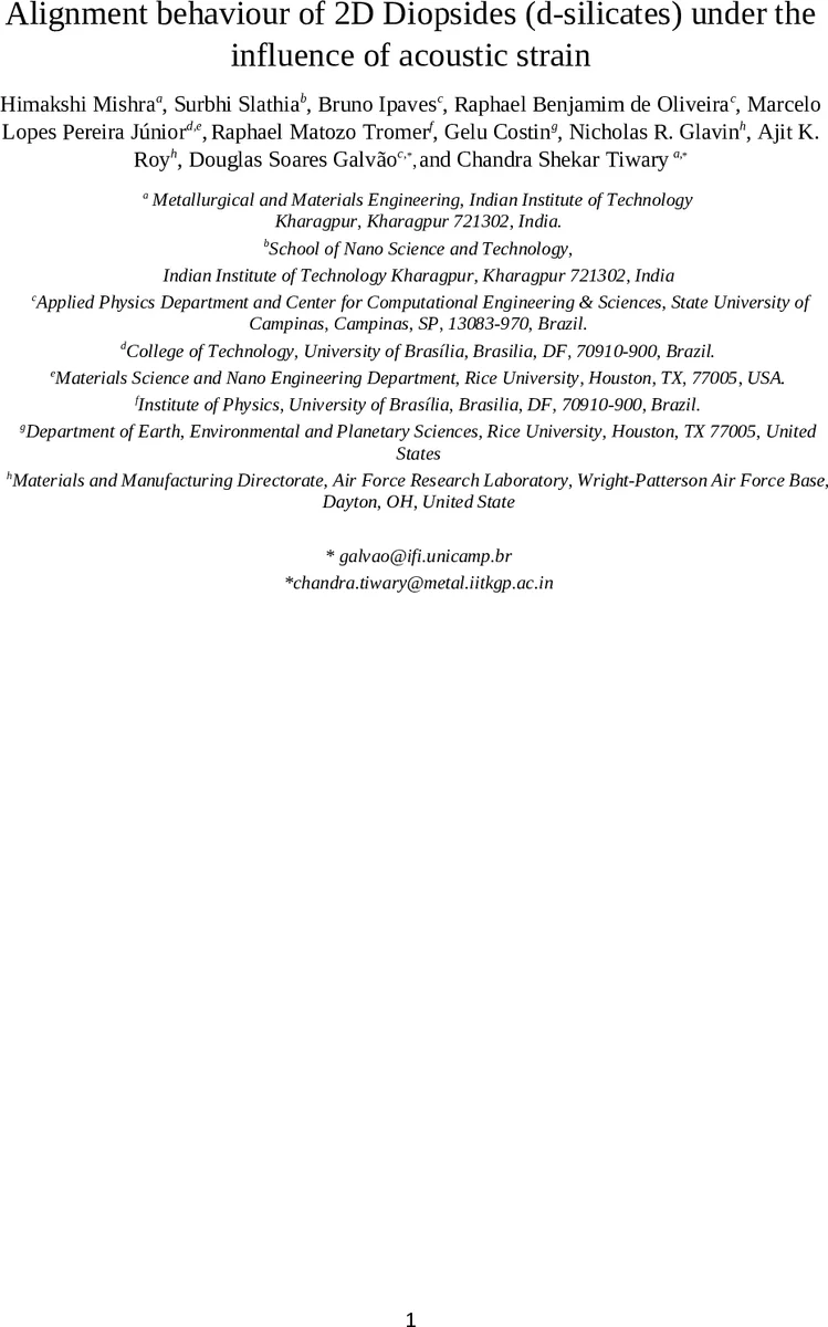 Alignment behavior of 2D diopsides (d-silicates) under the influence of an AC electric field