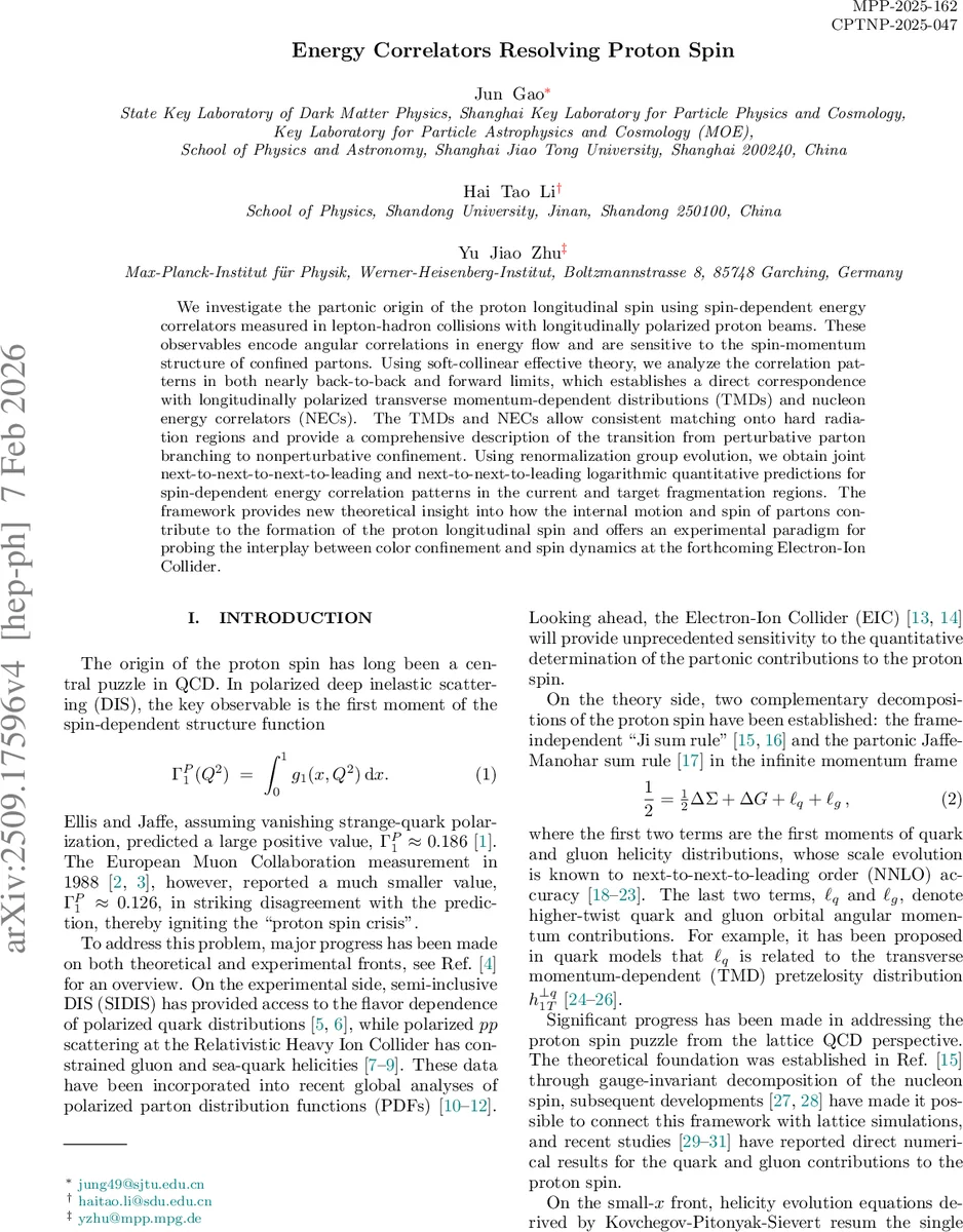 Energy Correlators Resolving Proton Spin