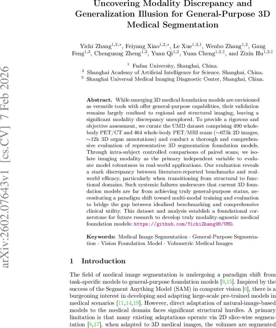 Uncovering Modality Discrepancy and Generalization Illusion for General-Purpose 3D Medical Segmentation