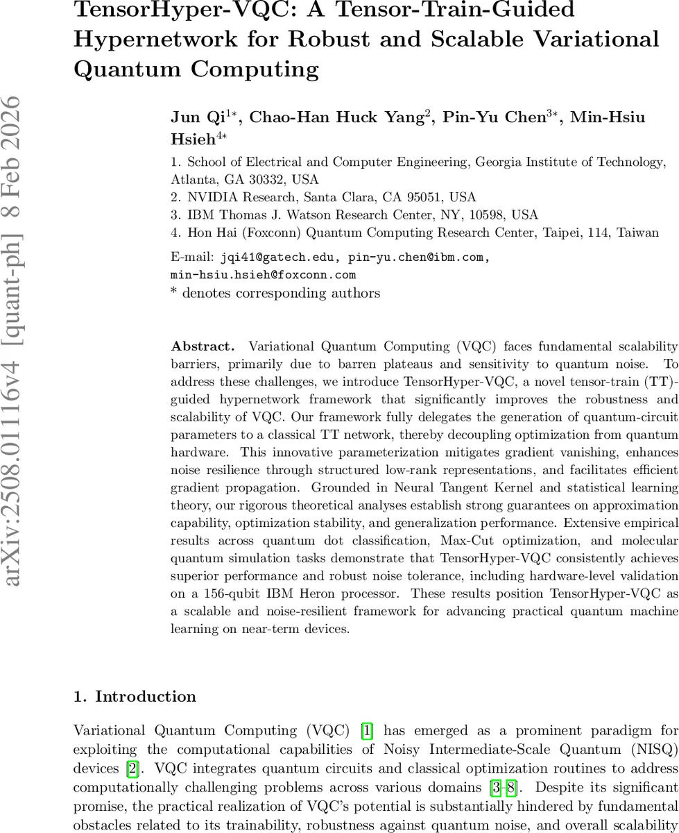 TensorHyper-VQC: A Tensor-Train-Guided Hypernetwork for Robust and Scalable Variational Quantum Computing