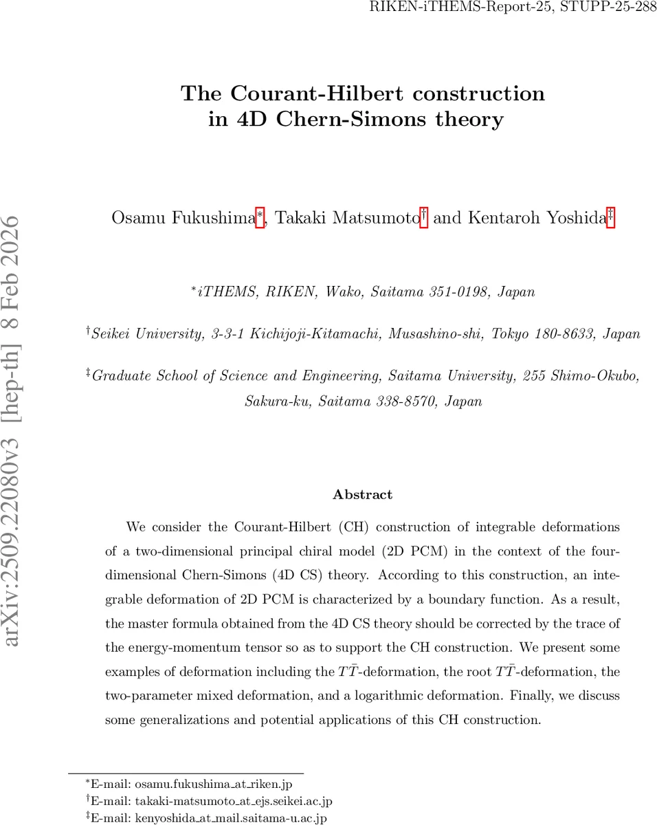 The Courant-Hilbert construction in 4D Chern-Simons theory