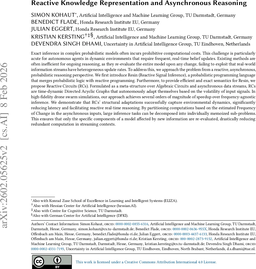 Reactive Knowledge Representation and Asynchronous Reasoning