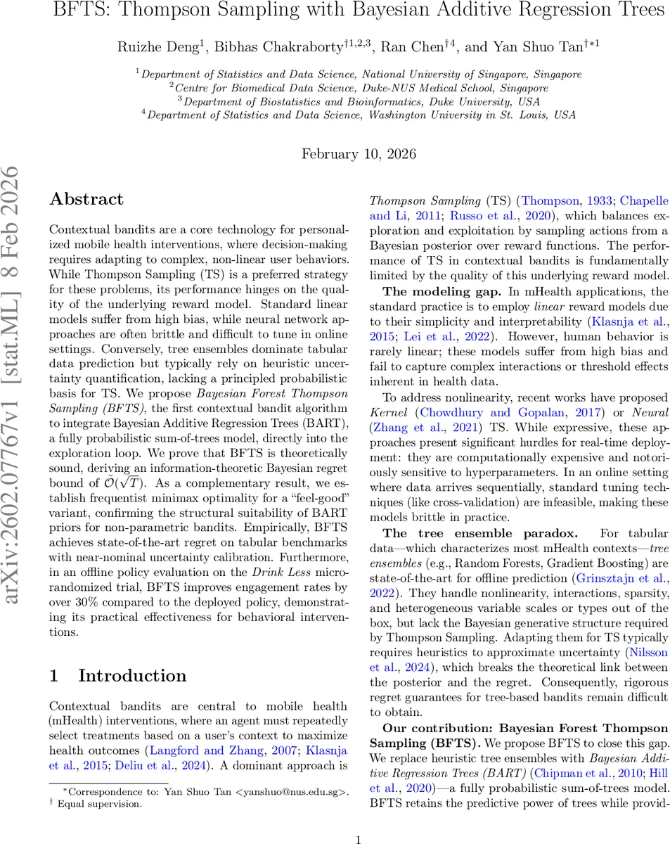 BFTS: Thompson Sampling with Bayesian Additive Regression Trees