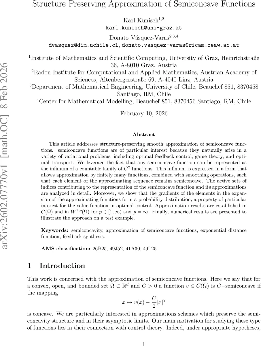 Structure Preserving Approximation of Semiconcave Functions