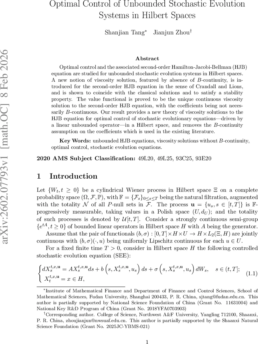 Optimal Control of Unbounded Stochastic Evolution Systems in Hilbert Spaces