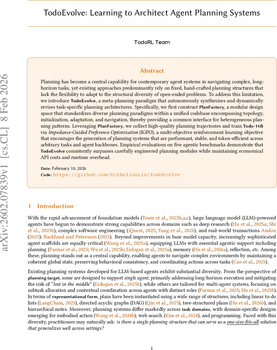 TodoEvolve: Learning to Architect Agent Planning Systems