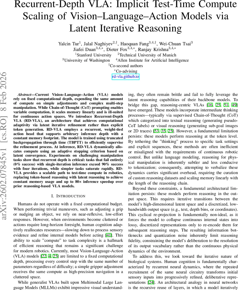 Recurrent-Depth VLA: Implicit Test-Time Compute Scaling of Vision-Language-Action Models via Latent Iterative Reasoning