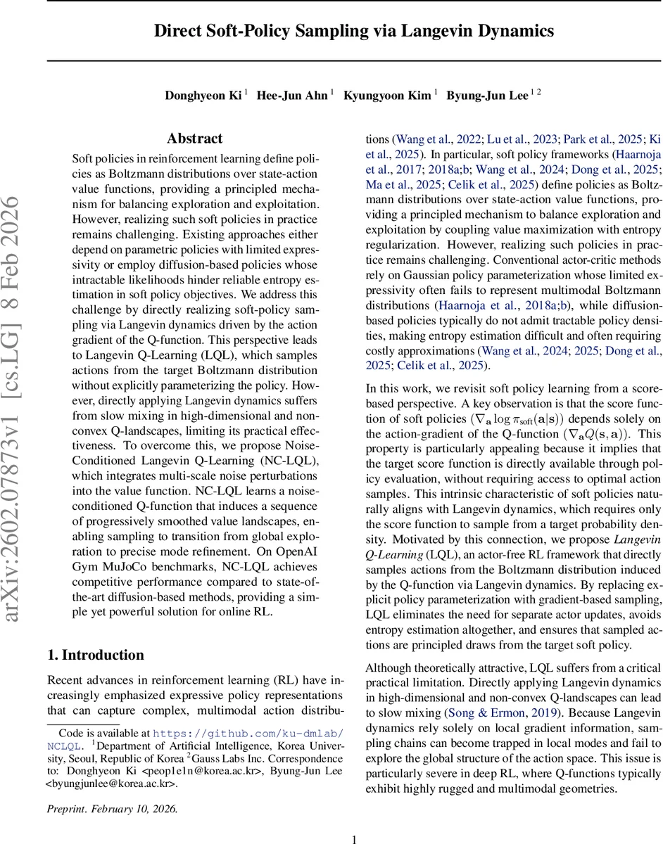 Direct Soft-Policy Sampling via Langevin Dynamics