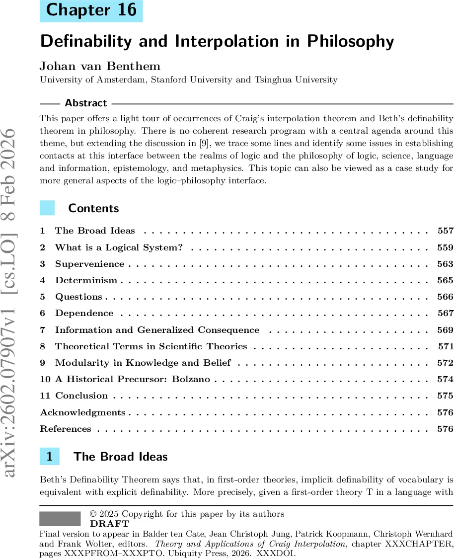 Definability and Interpolation in Philosophy