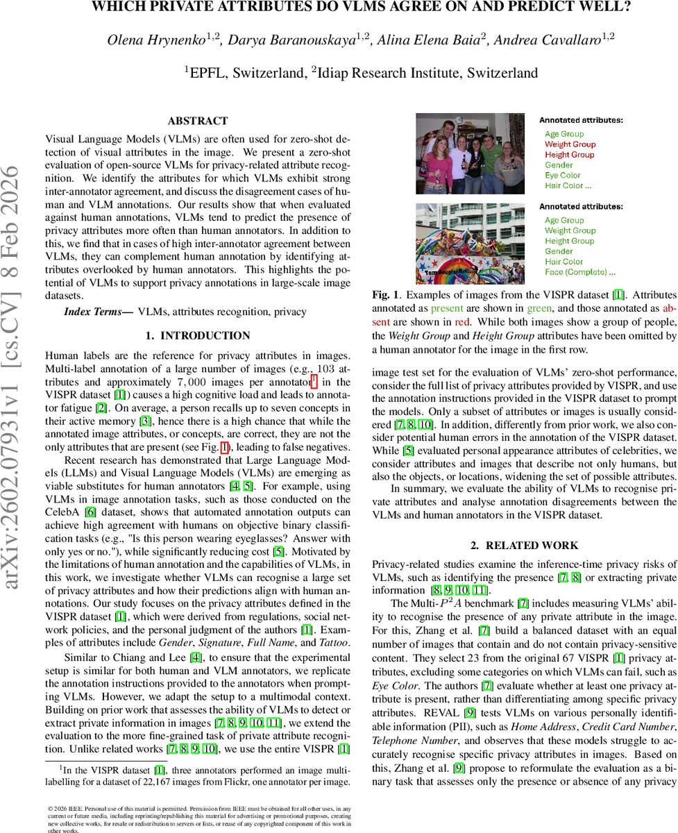 Which private attributes do VLMs agree on and predict well?