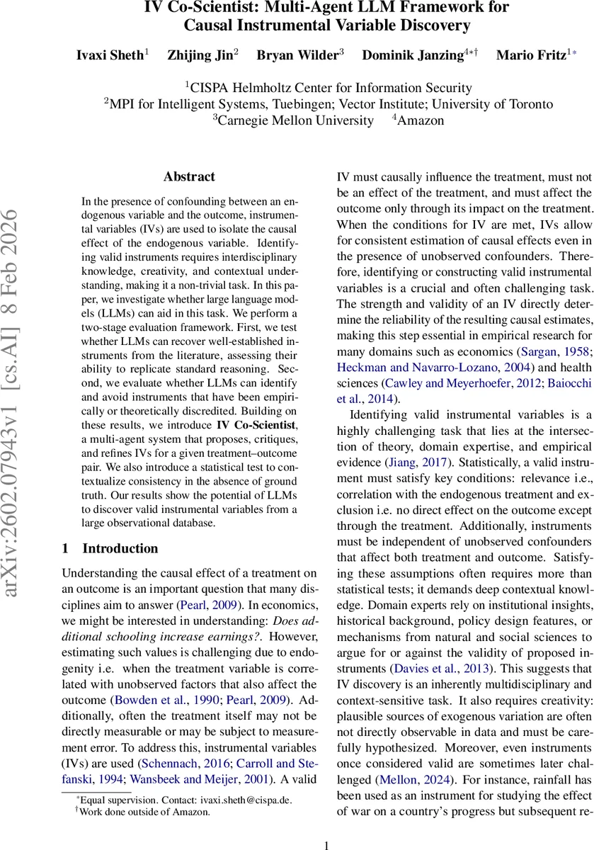IV Co-Scientist: Multi-Agent LLM Framework for Causal Instrumental Variable Discovery