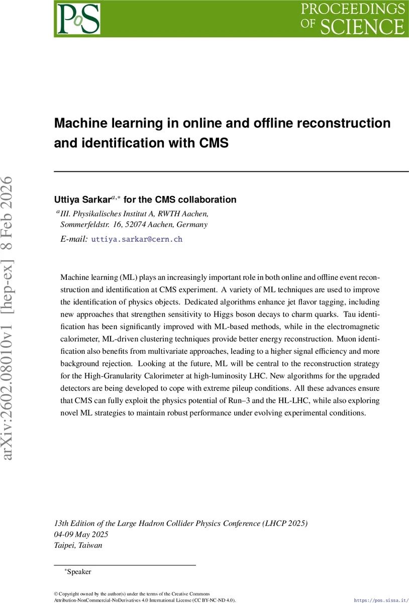 Machine learning in online and offline reconstruction and identification with CMS
