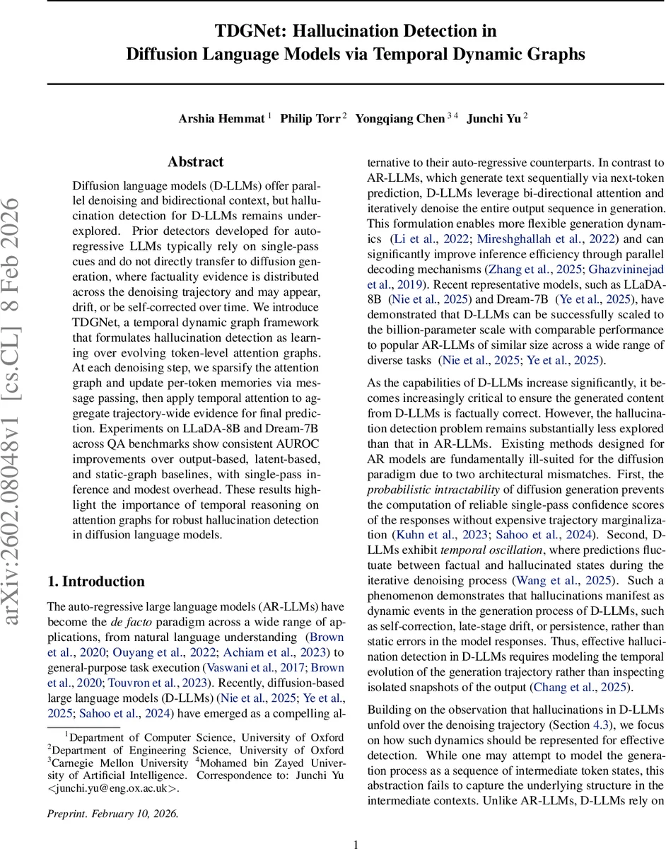 TDGNet: Hallucination Detection in Diffusion Language Models via Temporal Dynamic Graphs