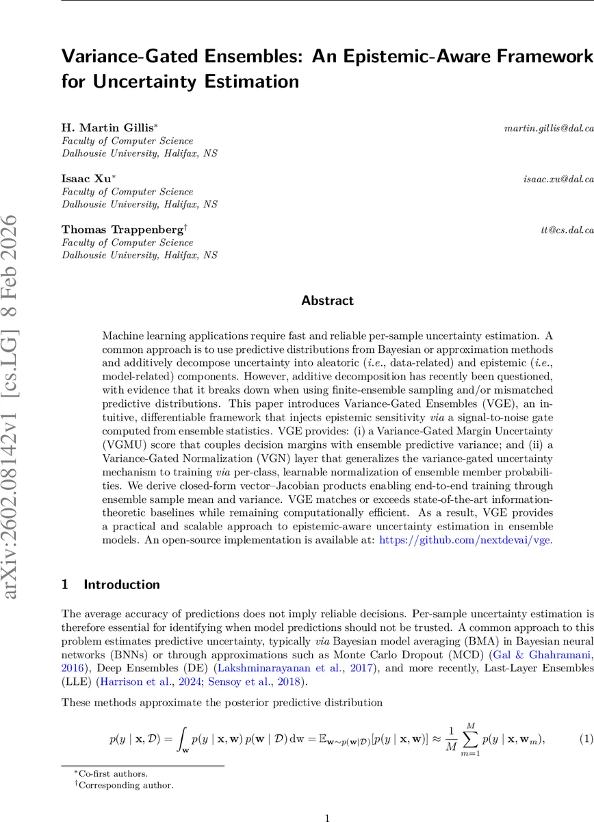 Variance-Gated Ensembles: An Epistemic-Aware Framework for Uncertainty Estimation