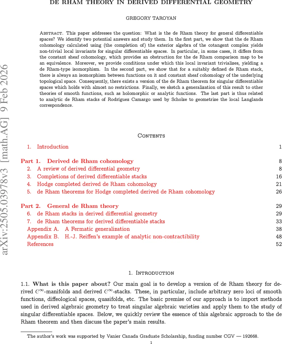 De Rham Theory in Derived Differential Geometry