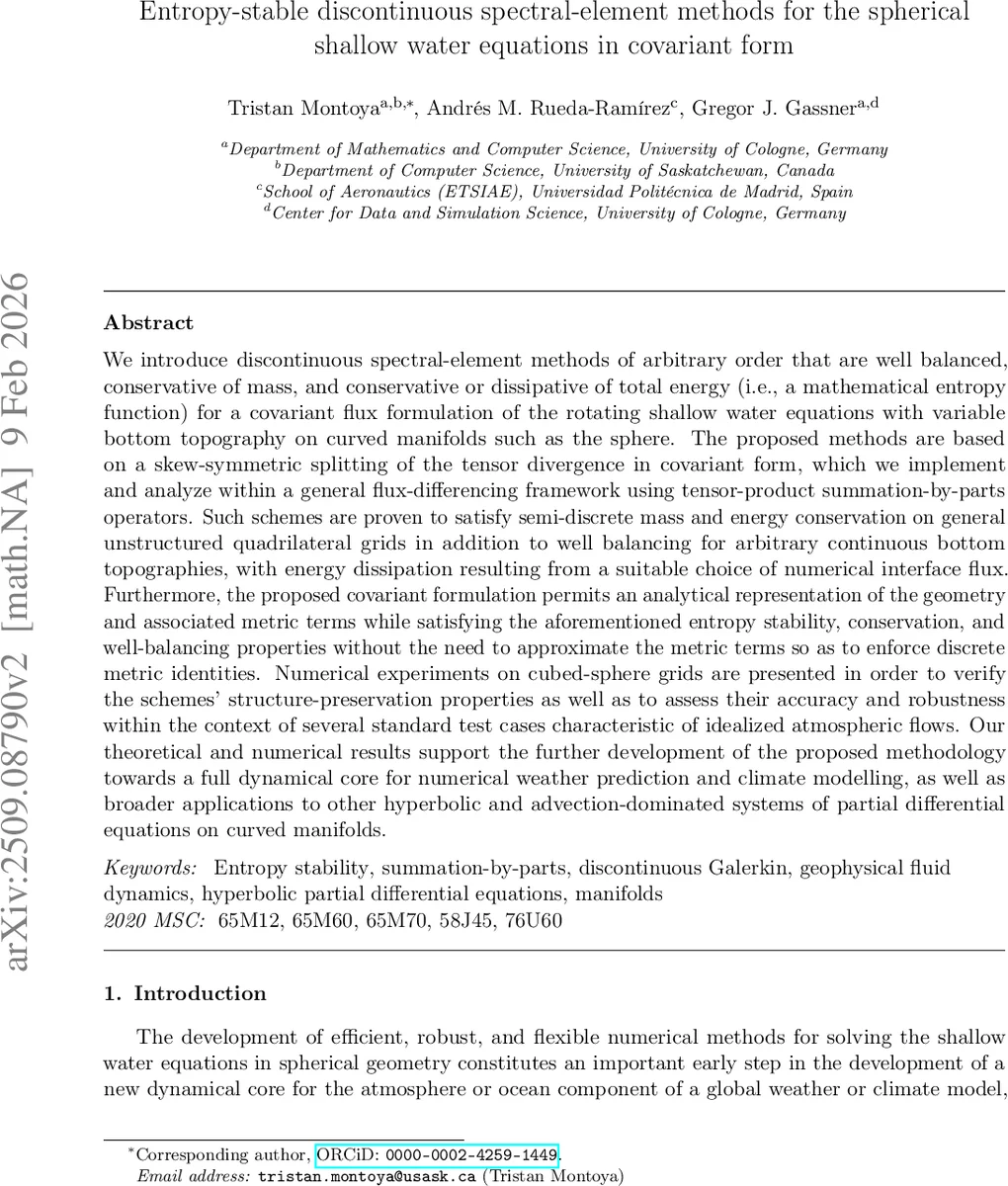 Entropy-Stable Discontinuous Spectral-Element Methods for the Spherical Shallow Water Equations in Covariant Form