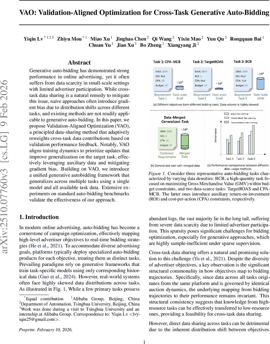 VAO: Validation-Aligned Optimization for Cross-Task Generative Auto-Bidding