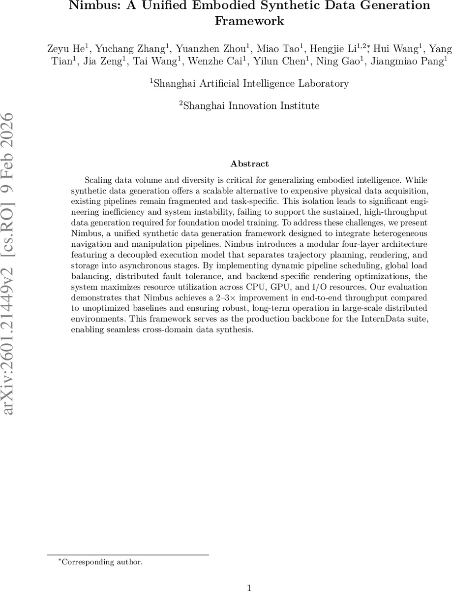 Nimbus: A Unified Embodied Synthetic Data Generation Framework