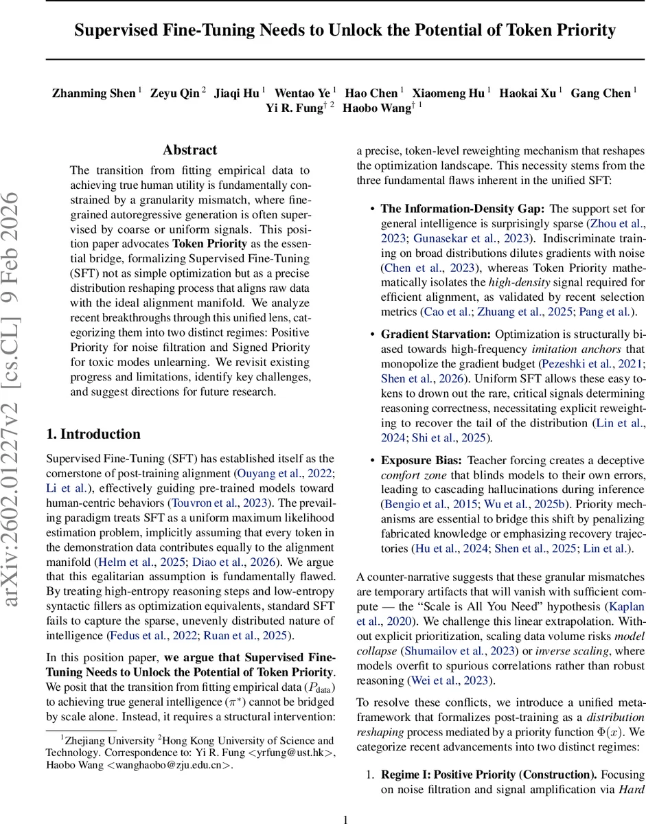 Supervised Fine-Tuning Needs to Unlock the Potential of Token Priority