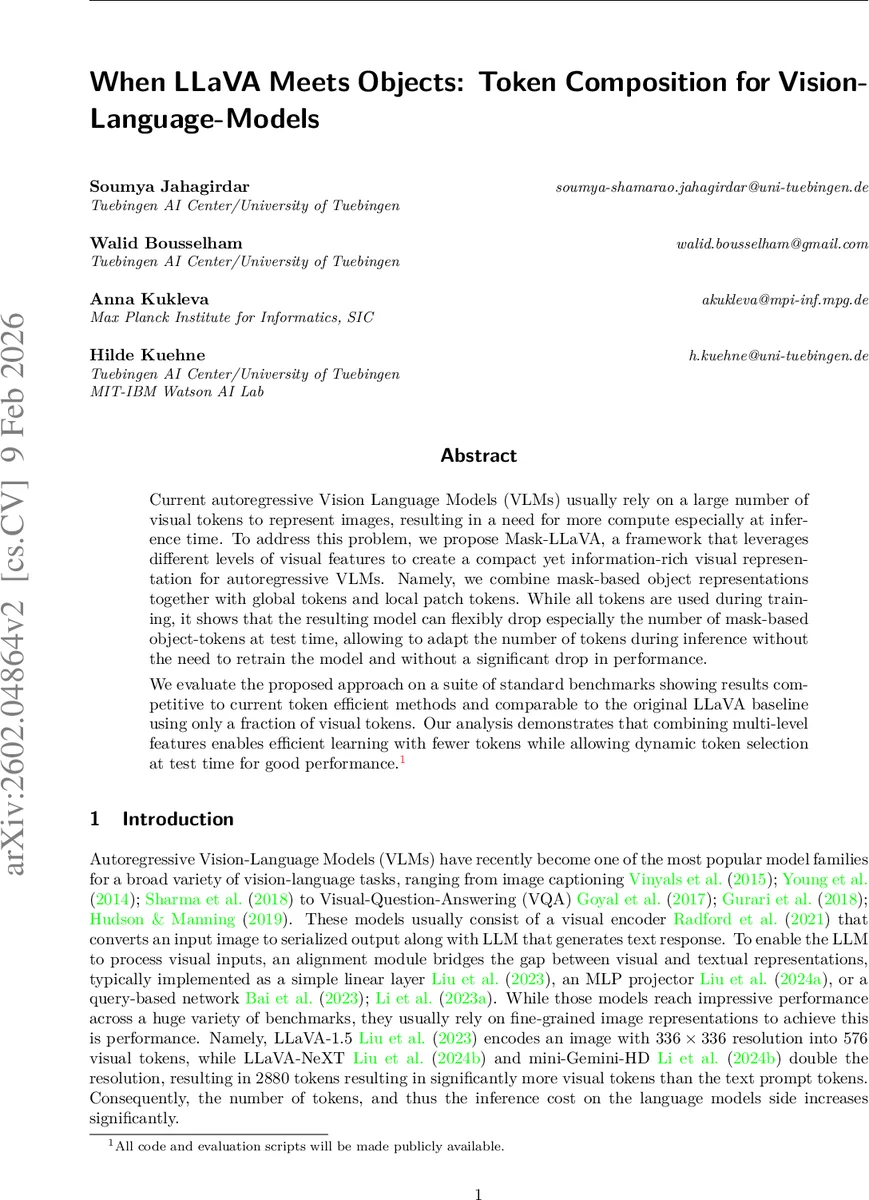 When LLaVA Meets Objects: Token Composition for Vision-Language-Models