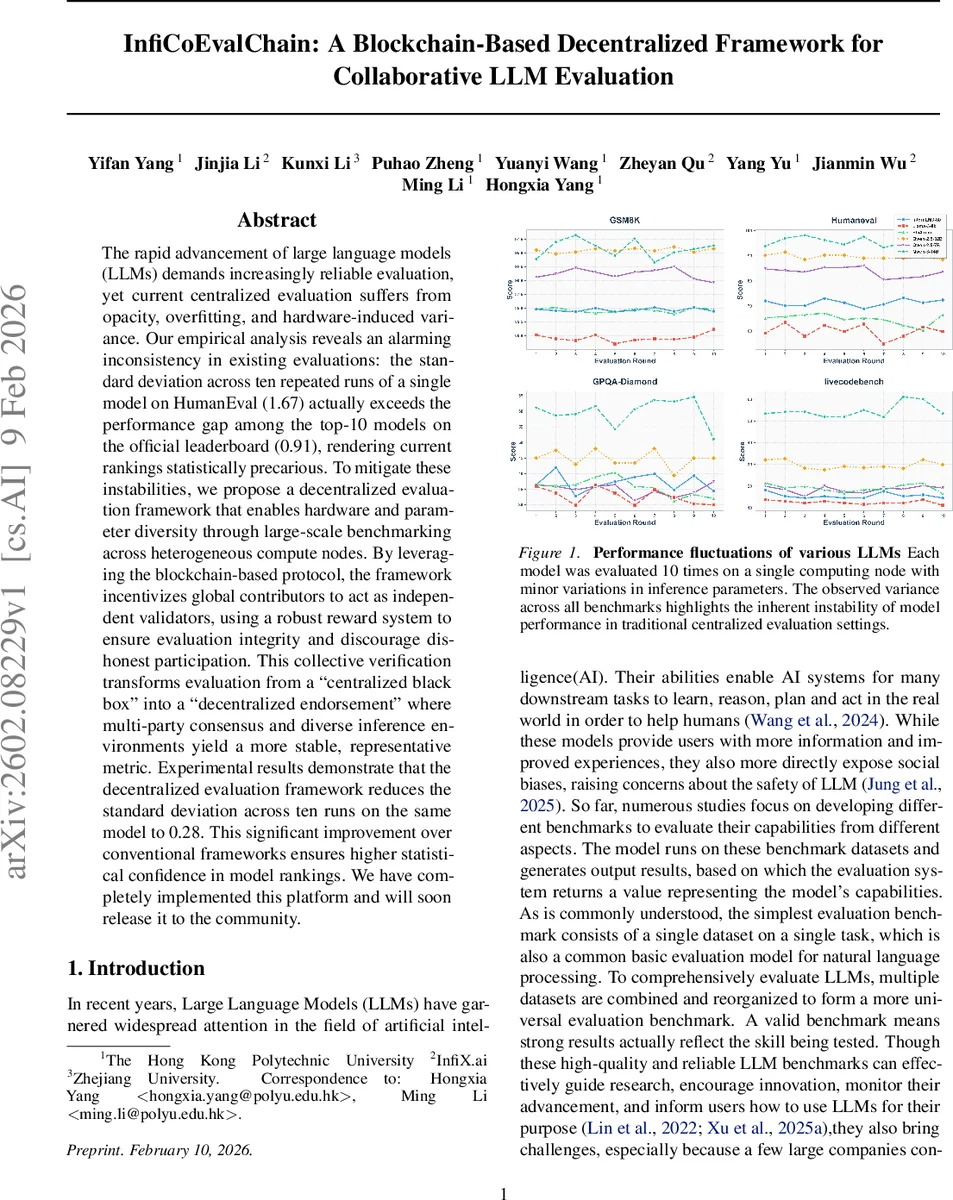 InfiCoEvalChain: A Blockchain-Based Decentralized Framework for Collaborative LLM Evaluation