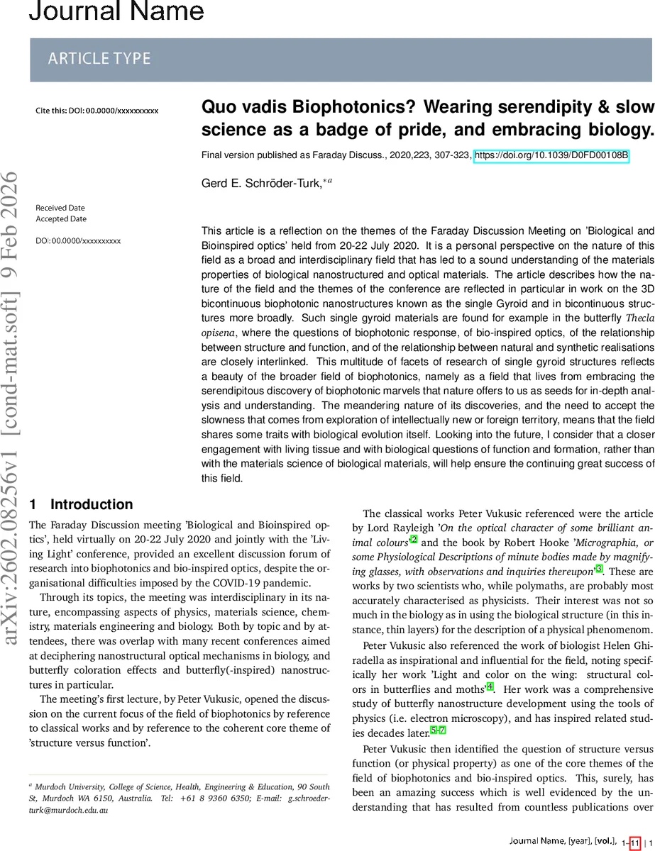 Quo vadis biophotonics? Wearing serendipity and slow science as a badge of pride, and embracing biology