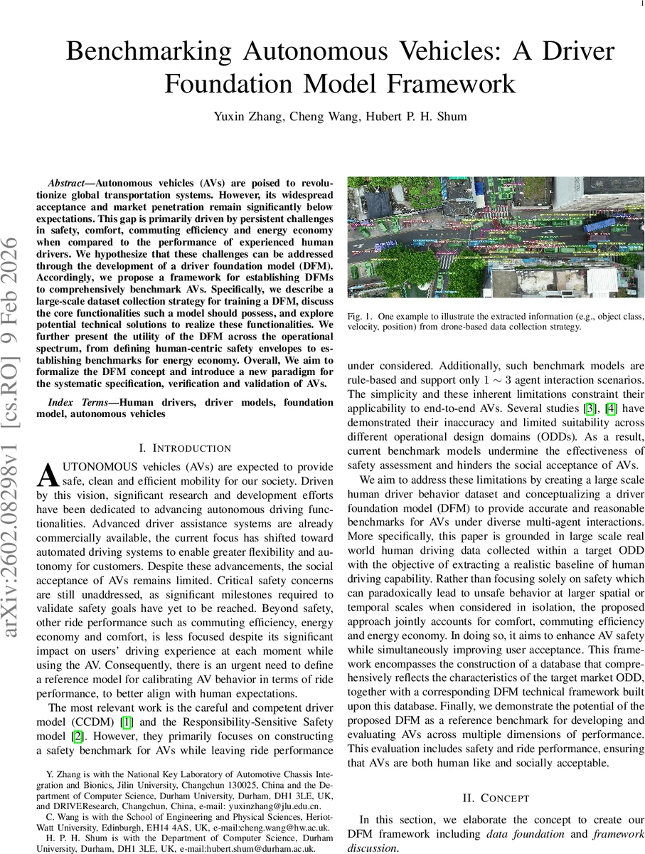Benchmarking Autonomous Vehicles: A Driver Foundation Model Framework