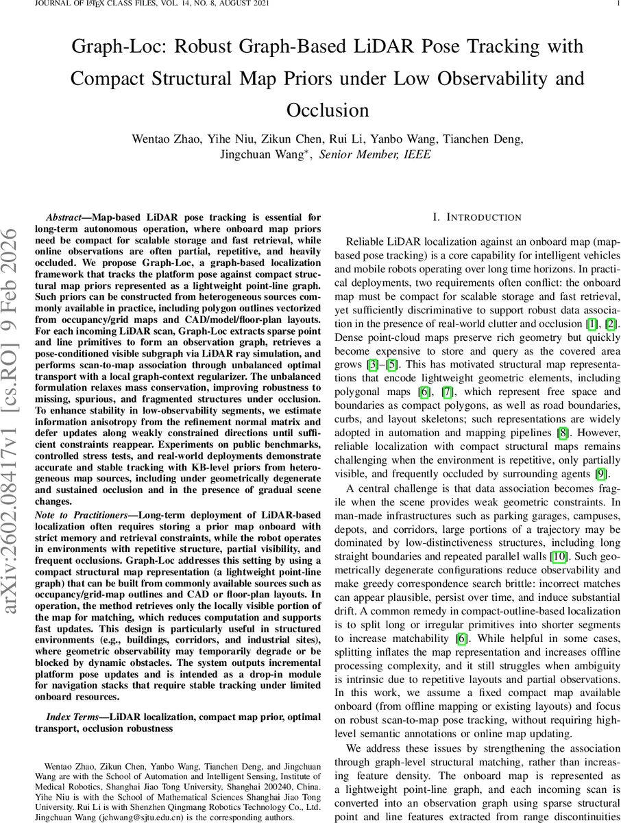 Graph-Loc: Robust Graph-Based LiDAR Pose Tracking with Compact Structural Map Priors under Low Observability and Occlusion