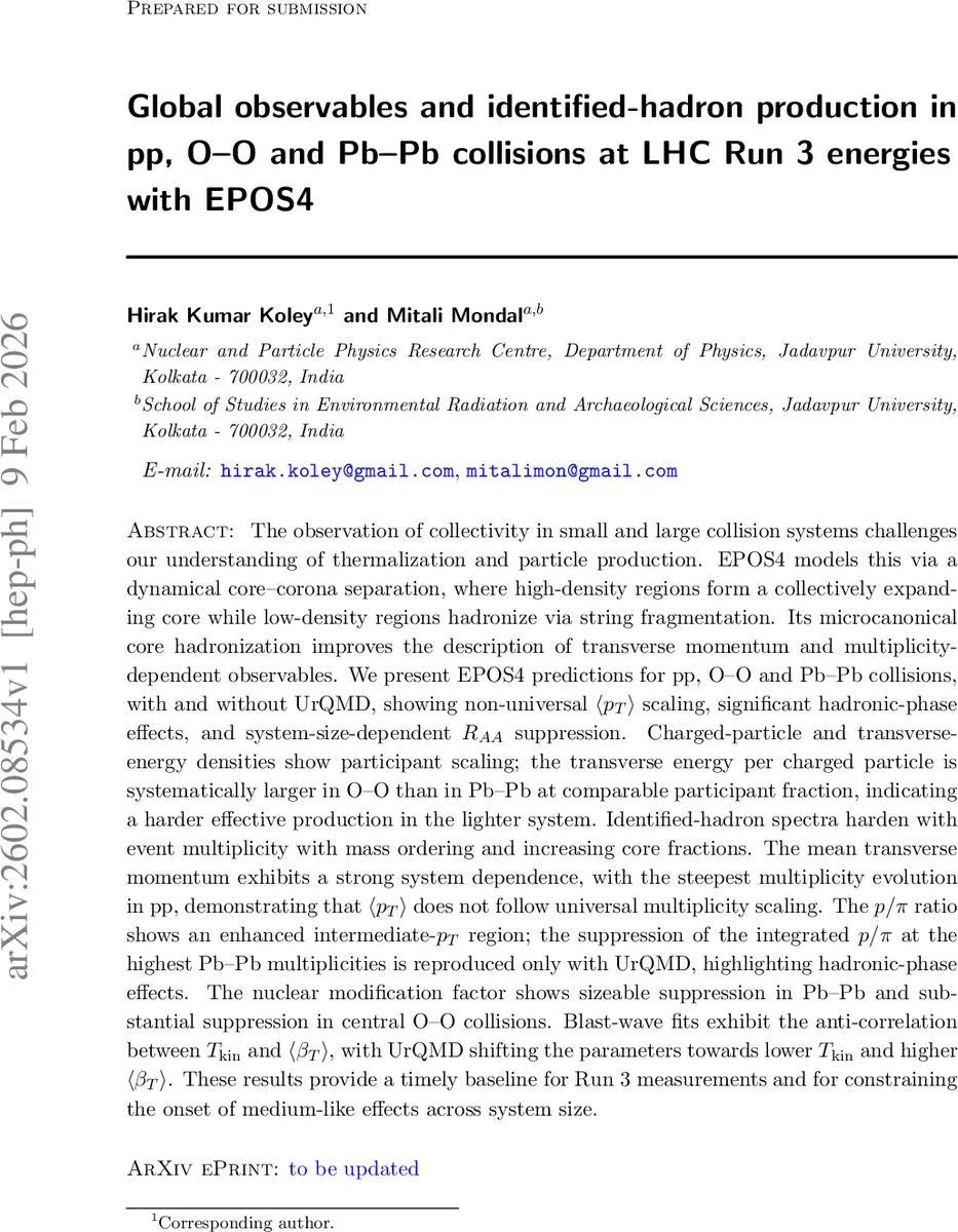 Global observables and identified-hadron production in pp, O-O and Pb-Pb collisions at LHC Run 3 energies with EPOS4