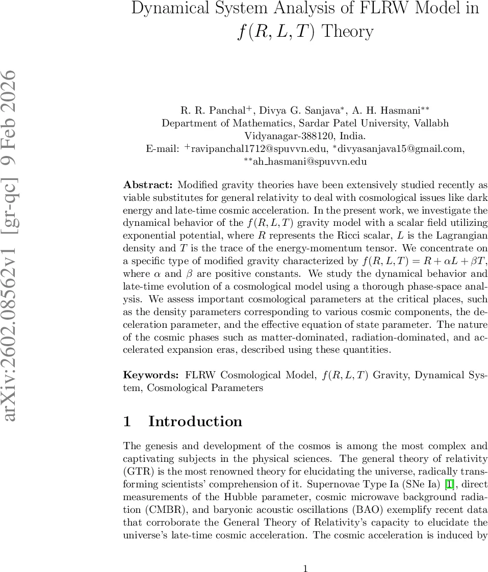 Dynamical System Analysis of FLRW Model in f(R,L,T) Theory