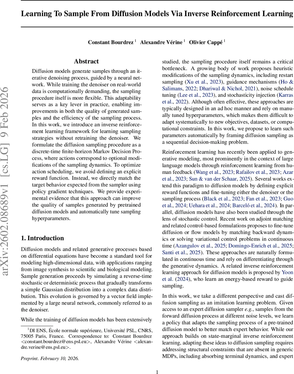 Learning To Sample From Diffusion Models Via Inverse Reinforcement Learning