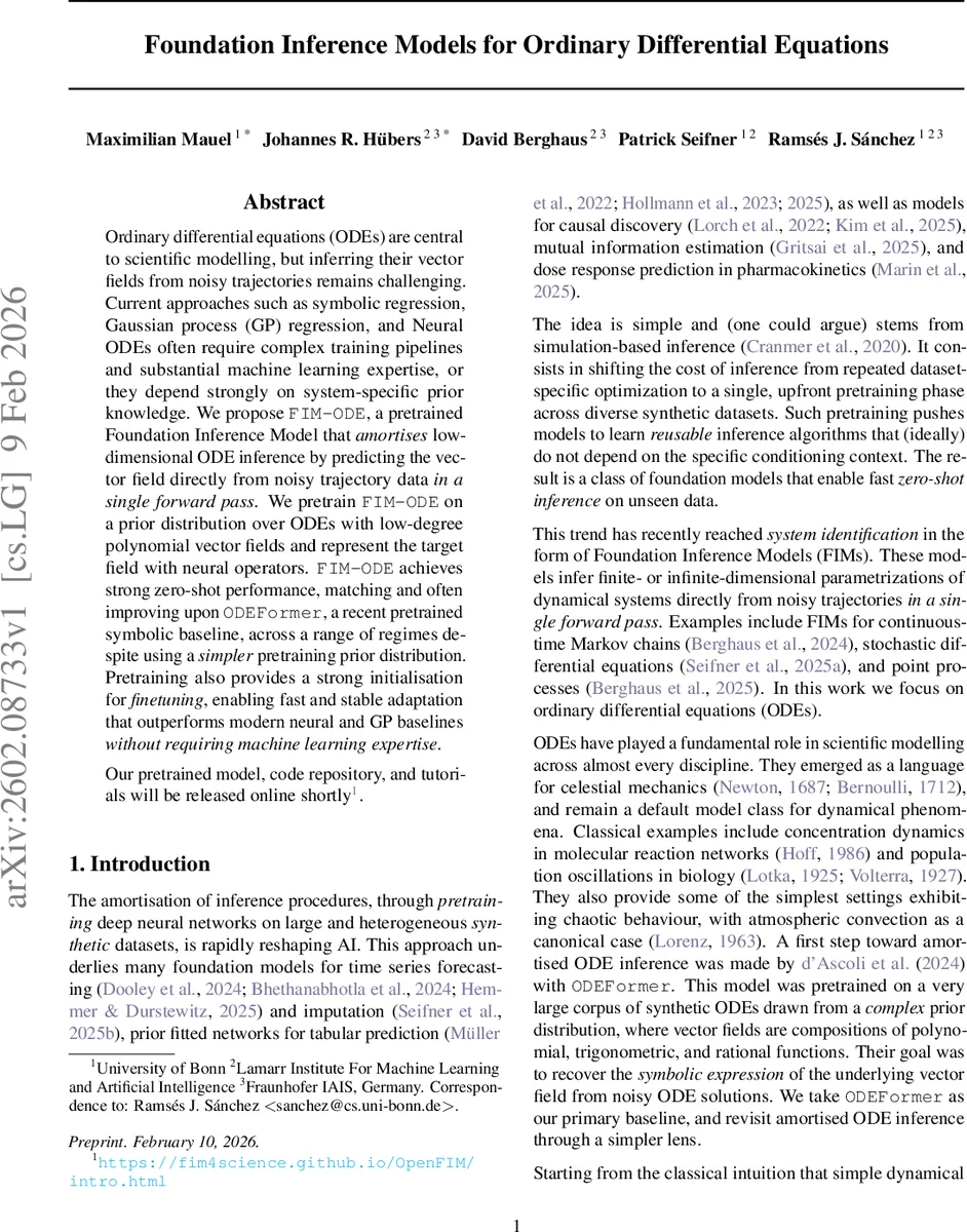 Foundation Inference Models for Ordinary Differential Equations