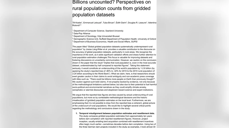 Reply To: Global Gridded Population Datasets Systematically Underrepresent Rural Population by Josias Láng-Ritter et al