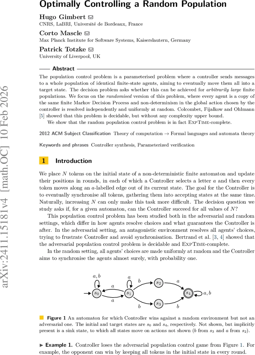 Optimally Controlling a Random Population