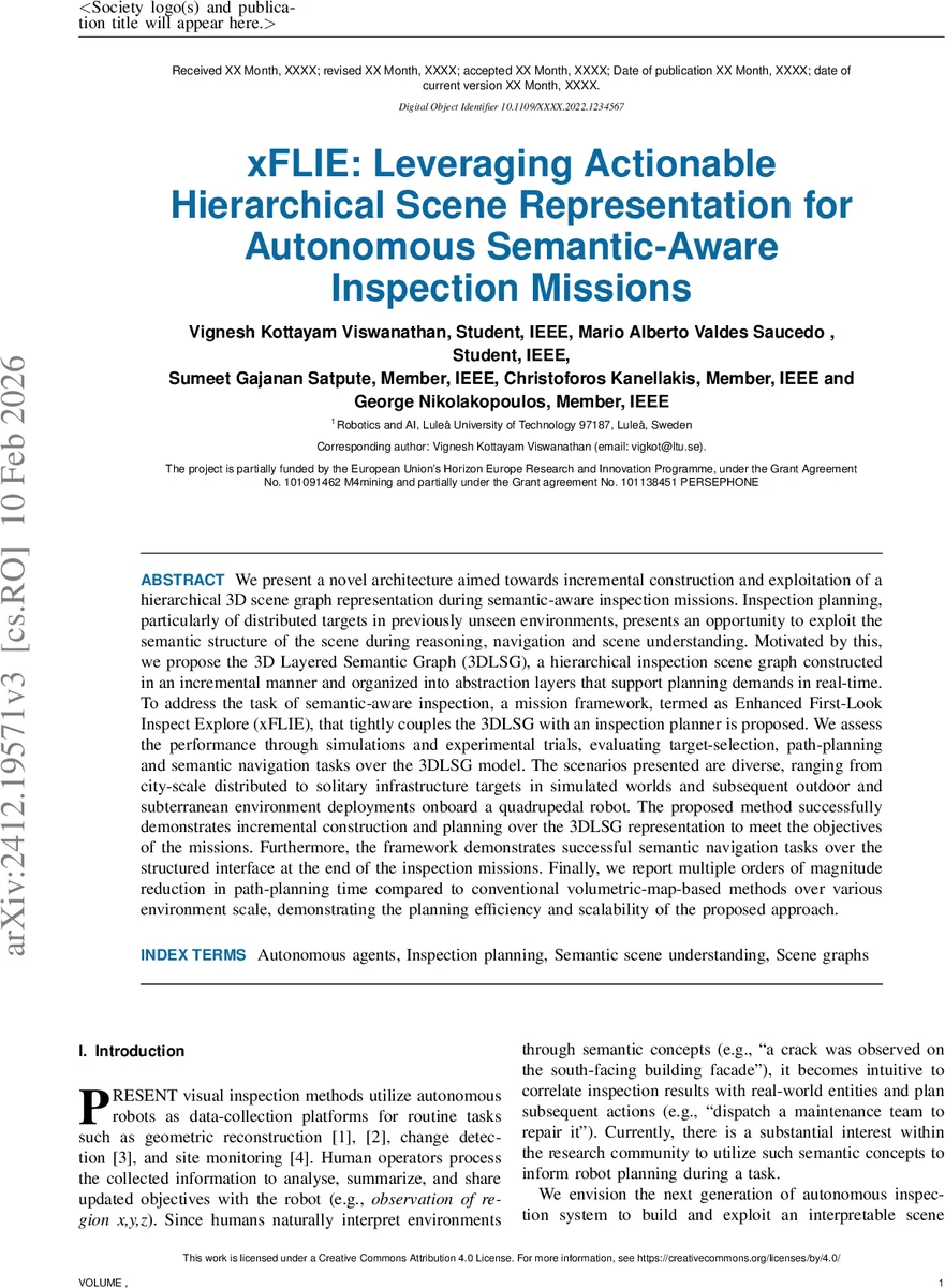 xFLIE: Leveraging Actionable Hierarchical Scene Representations for Autonomous Semantic-Aware Inspection Missions