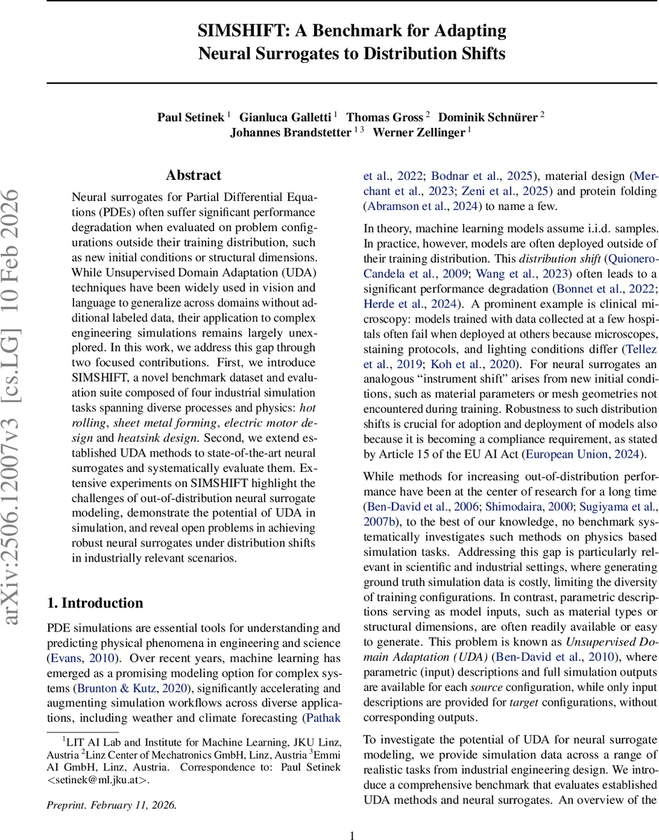 SIMSHIFT: A Benchmark for Adapting Neural Surrogates to Distribution Shifts