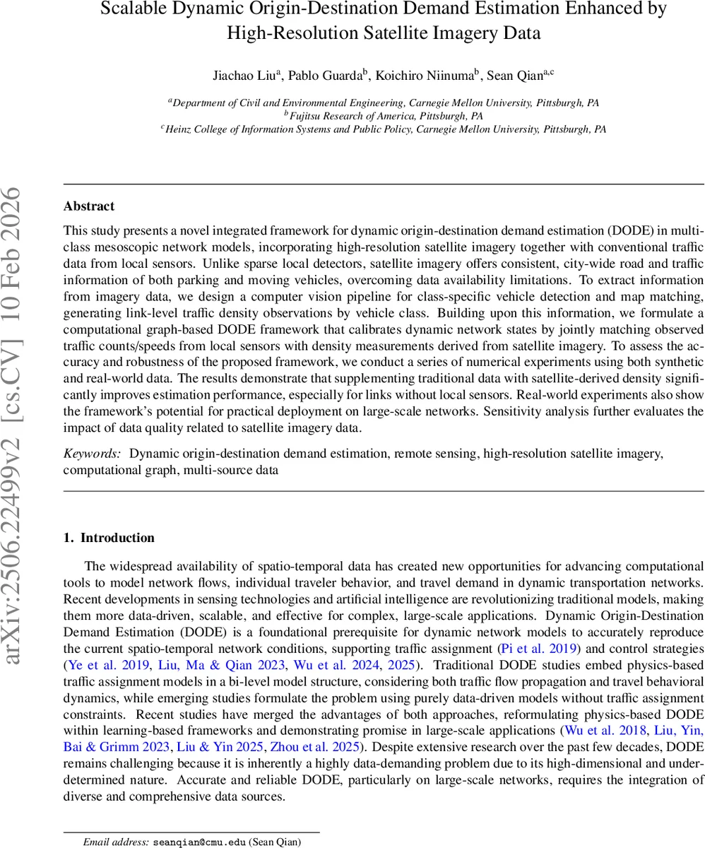 Scalable Dynamic Origin-Destination Demand Estimation Enhanced by High-Resolution Satellite Imagery Data