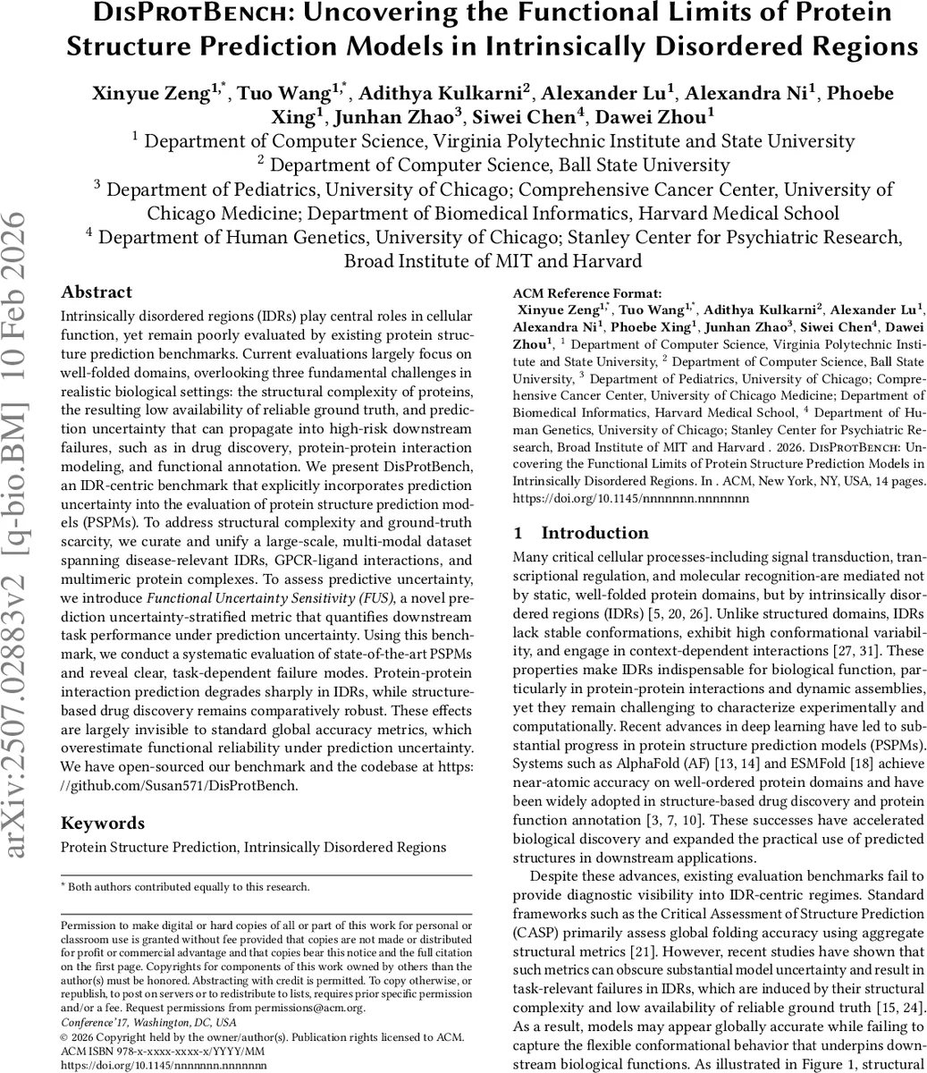 DISPROTBENCH: Uncovering the Functional Limits of Protein Structure Prediction Models in Intrinsically Disordered Regions