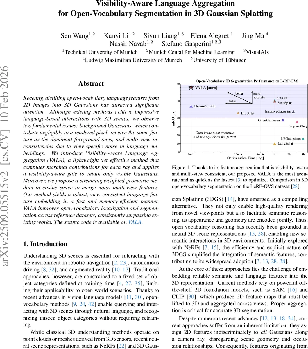 Visibility-Aware Language Aggregation for Open-Vocabulary Segmentation in 3D Gaussian Splatting