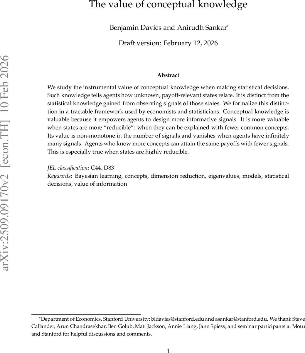 The value of conceptual knowledge