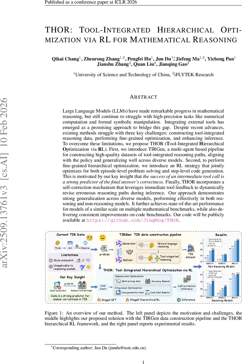 THOR: Tool-Integrated Hierarchical Optimization via RL for Mathematical Reasoning