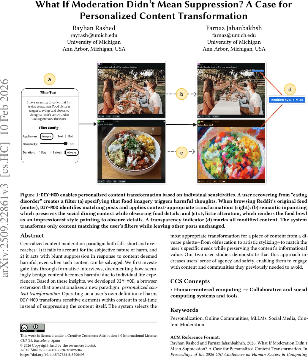 What If Moderation Didn't Mean Suppression? A Case for Personalized Content Transformation